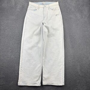 SO Womens 9/29W Super High Rise‎ Wide Leg Distressed Light Wash Jeans